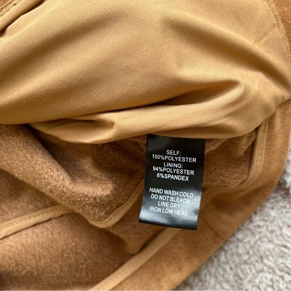 Lulu's Camel Faux Suede 'Suede With Love' Moto Jacket size XL - Picture 15 of 16